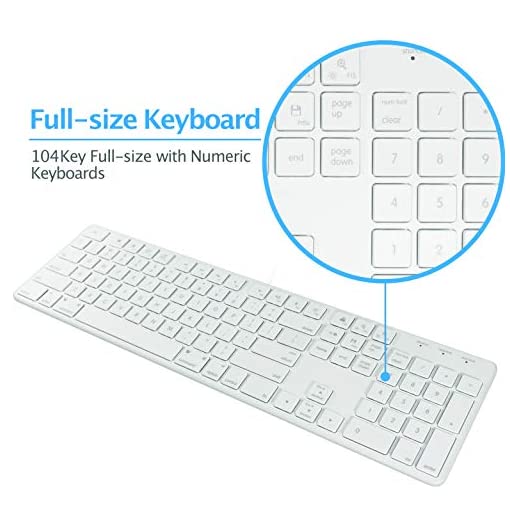 macally full size usb wired keyboard (mkeye) for mac and pc (white)
